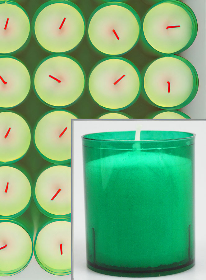 12 Bougies Votives - Veilleuses Vertes - 20h (pic 3)