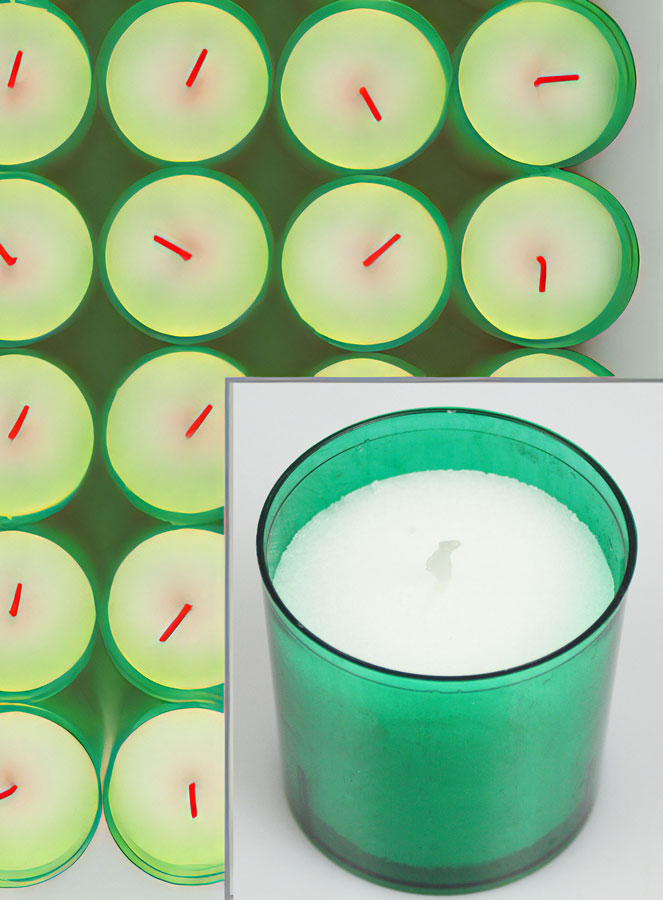 12 Bougies Votives - Veilleuses Vertes - 20h (pic 4)