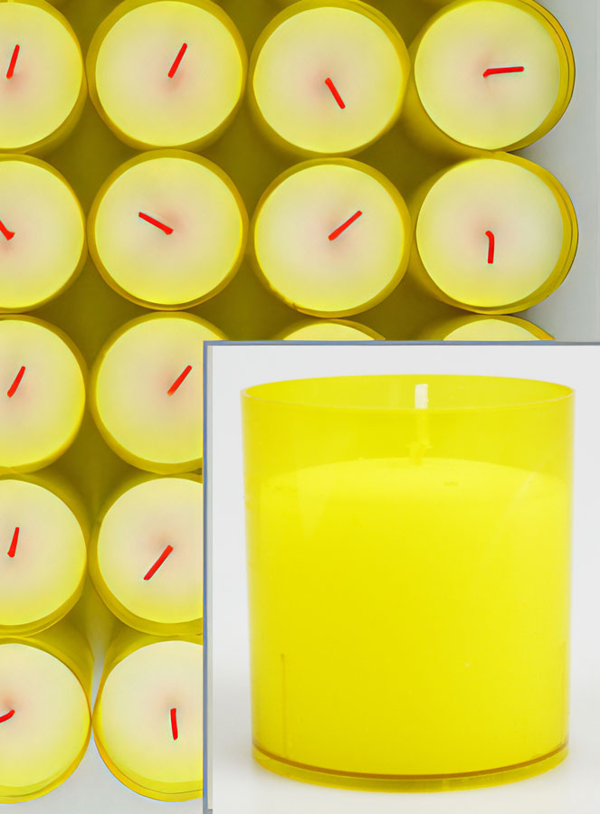 12 Bougies Votives - Veilleuses Jaunes - 20h (pic 3)