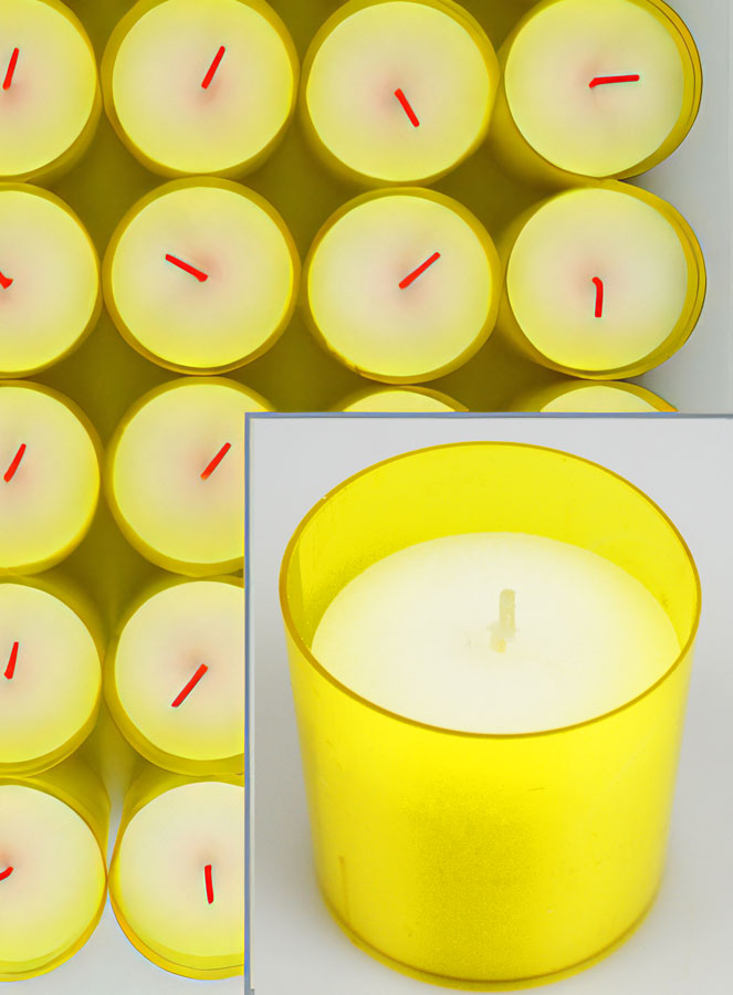 12 Bougies Votives - Veilleuses Jaunes - 20h (pic 4)