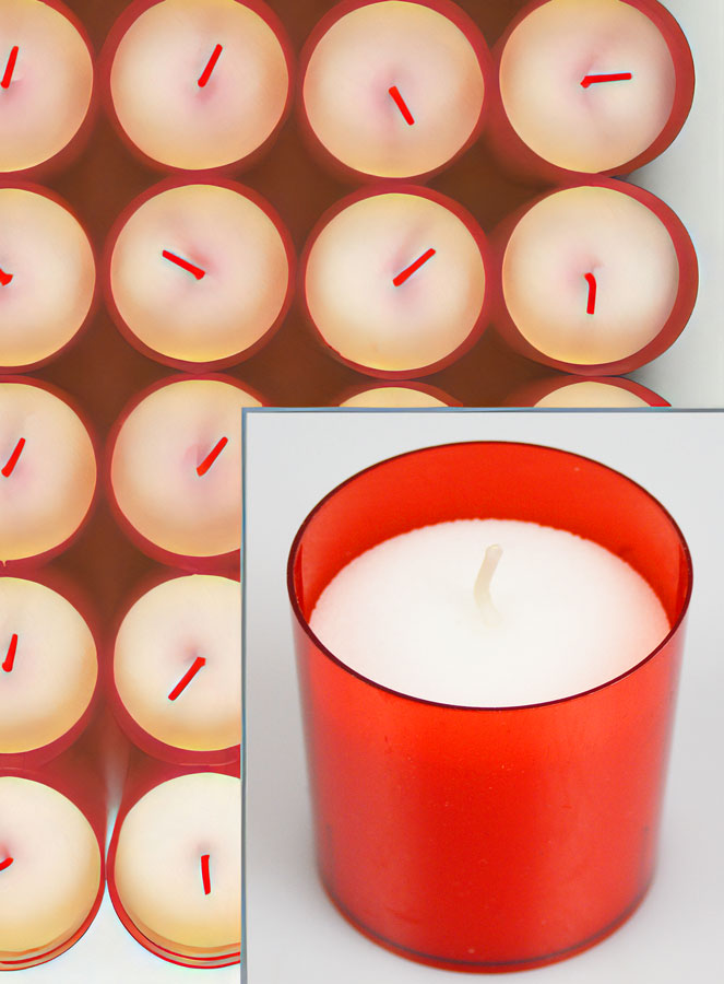 12 Bougies Votives - Veilleuses Rouges - 20h (pic 4)