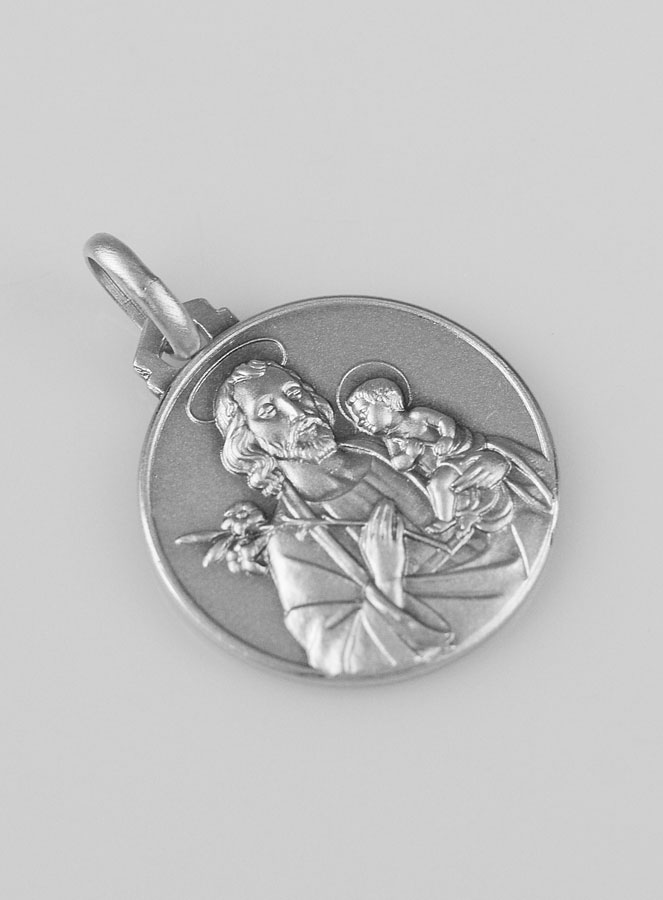 Médaille Saint Joseph en Argent Massif - 18mm (pic 3)