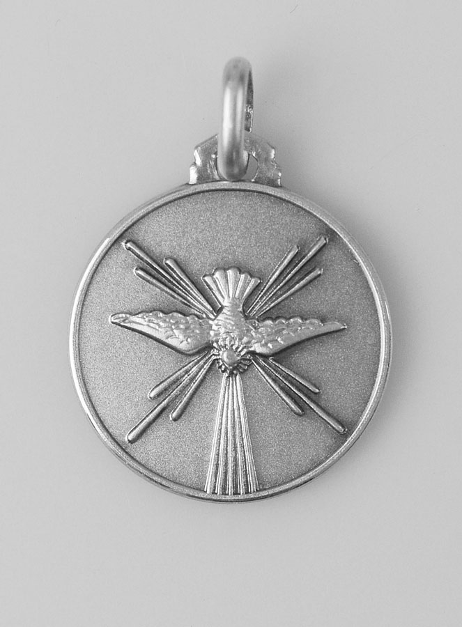 Médaille Colombe de l'Esprit Saint en Argent Massif - 18mm (pic 1)