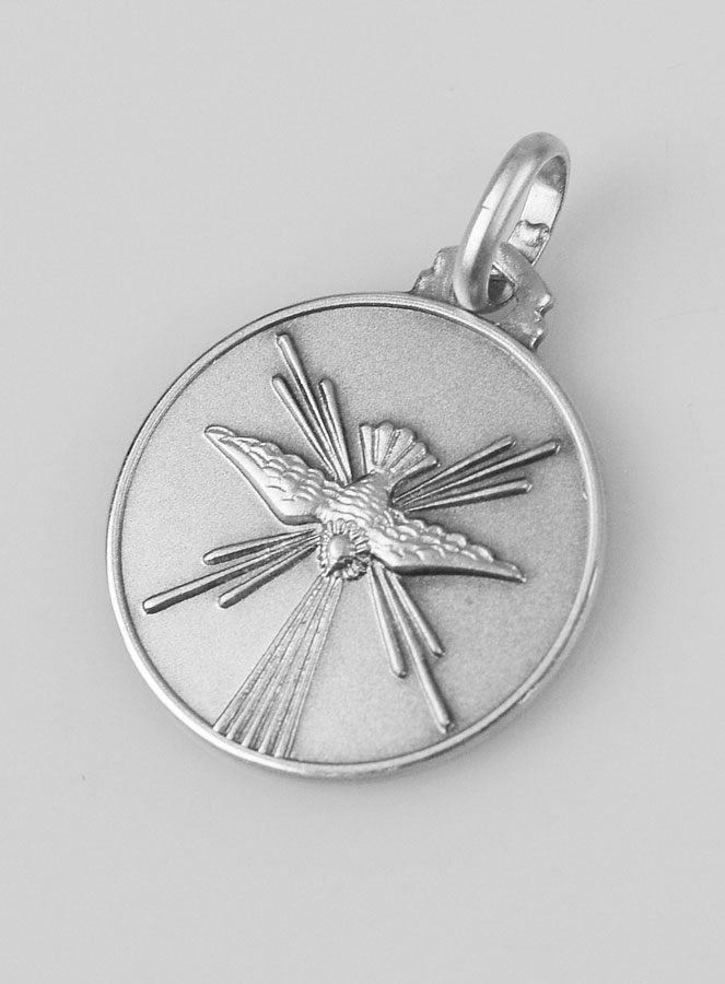 Médaille Colombe de l'Esprit Saint en Argent Massif - 18mm (pic 3)