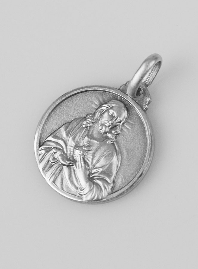 Médaille Sacré Coeur de Jésus en Argent Massif - 16mm (pic 2)