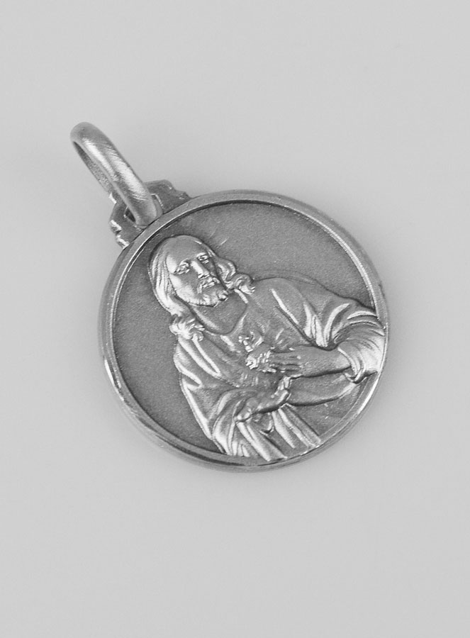 Médaille Sacré Coeur de Jésus en Argent Massif - 16mm (pic 3)