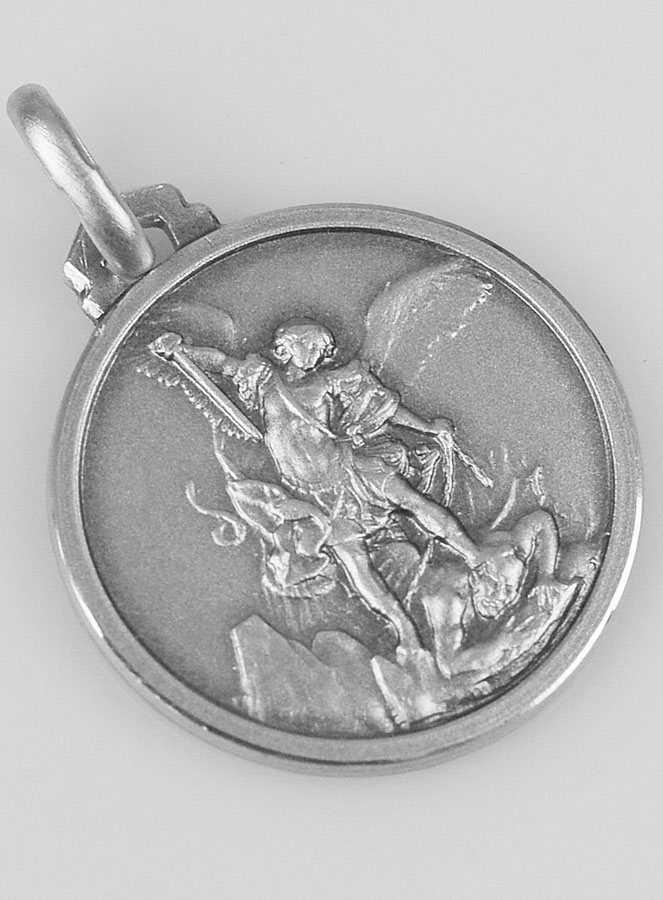 Médaille Saint Michel en Argent Massif - 18mm (pic 4)