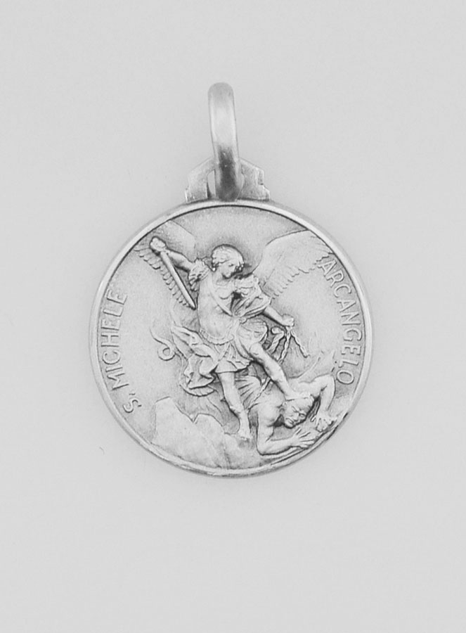 Médaille Saint Michel en Argent Massif - 16mm (pic 1)