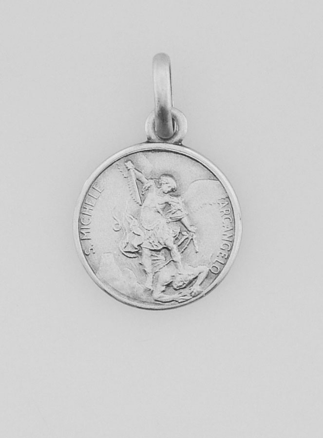 Médaille Saint Michel en Argent Massif - 12mm (pic 1)
