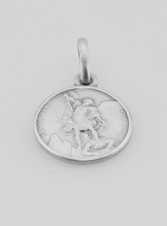 Médaille Saint Michel en Argent Massif - 12mm (pic 2)