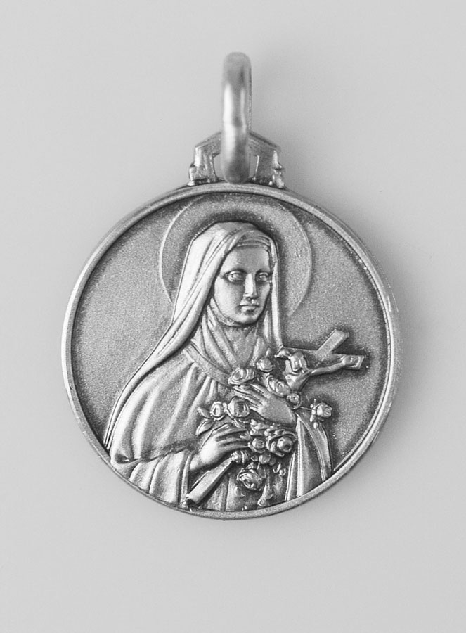Médaille Sainte Thérèse en Argent Massif - 18mm (pic 1)