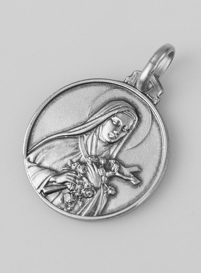 Médaille Sainte Thérèse en Argent Massif - 18mm (pic 2)