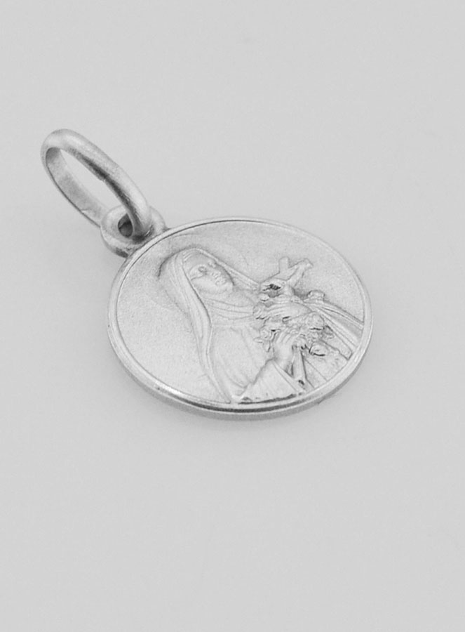 Médaille Sainte Thérèse en Argent Massif - 12mm (pic 3)
