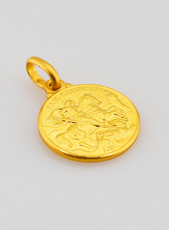 Médaille Saint Georges en Plaqué Or - 14mm (pic 3)