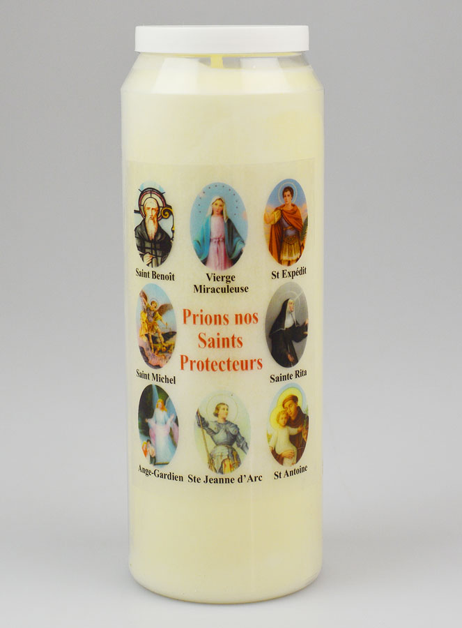 Bougie de Neuvaine Prier nos Saints Protecteurs - 17.5cm (pic 1)