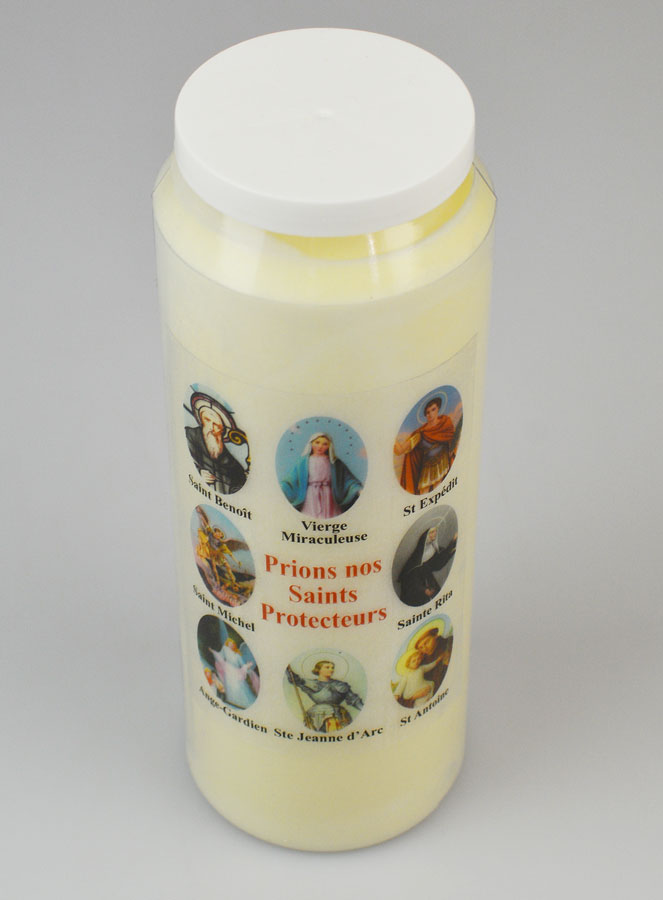 Bougie de Neuvaine Prier nos Saints Protecteurs - 17.5cm (pic 2)