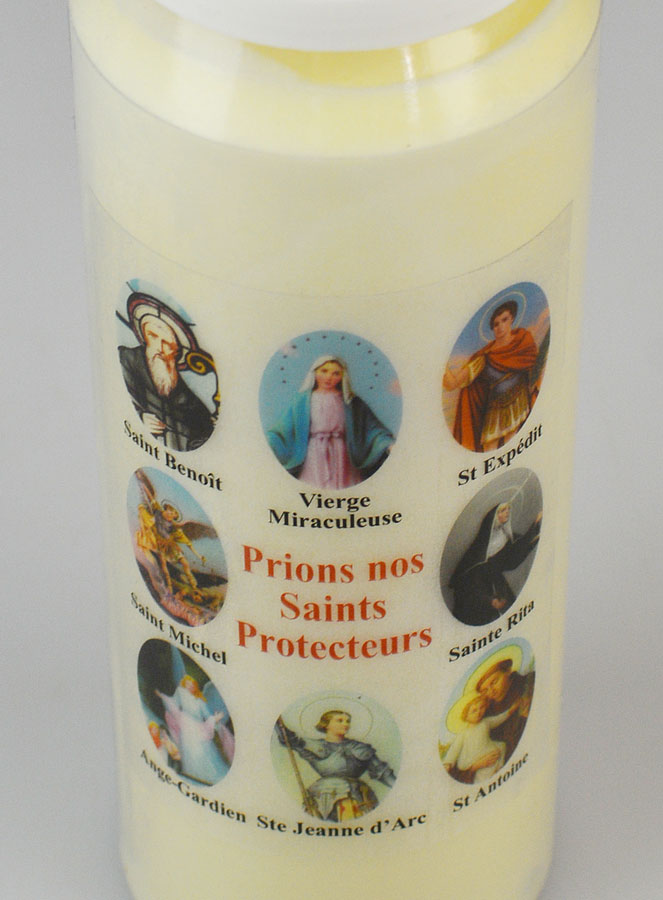 Bougie de Neuvaine Prier nos Saints Protecteurs - 17.5cm (pic 4)