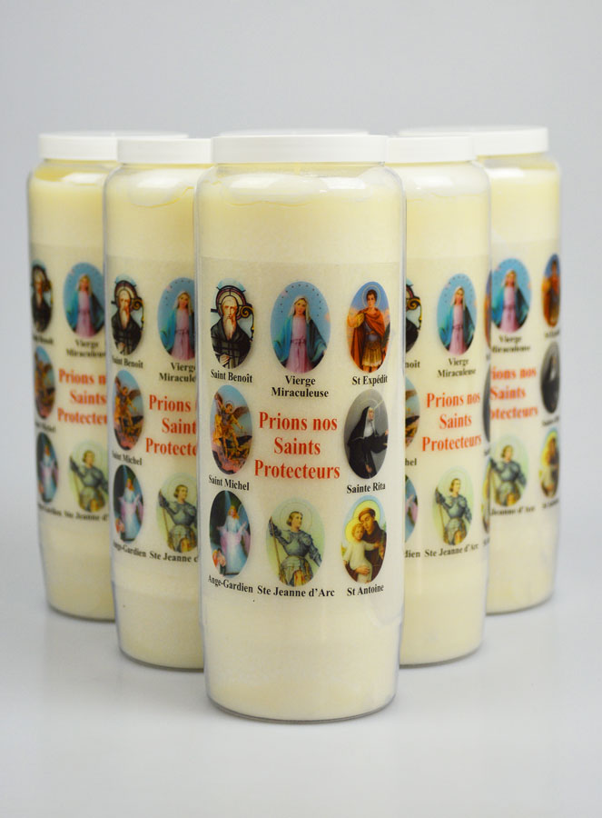 Lot de 6 Bougies de Neuvaine Prier nos Saints Protecteurs (pic 1)