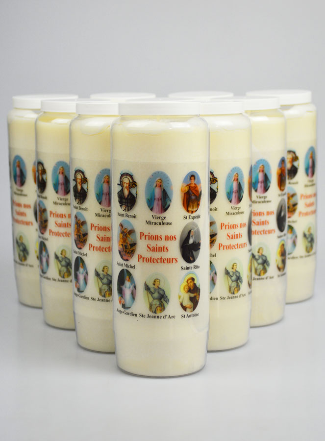 Lot de 10 Bougies de Neuvaine Prier nos Saints Protecteurs (pic 1)