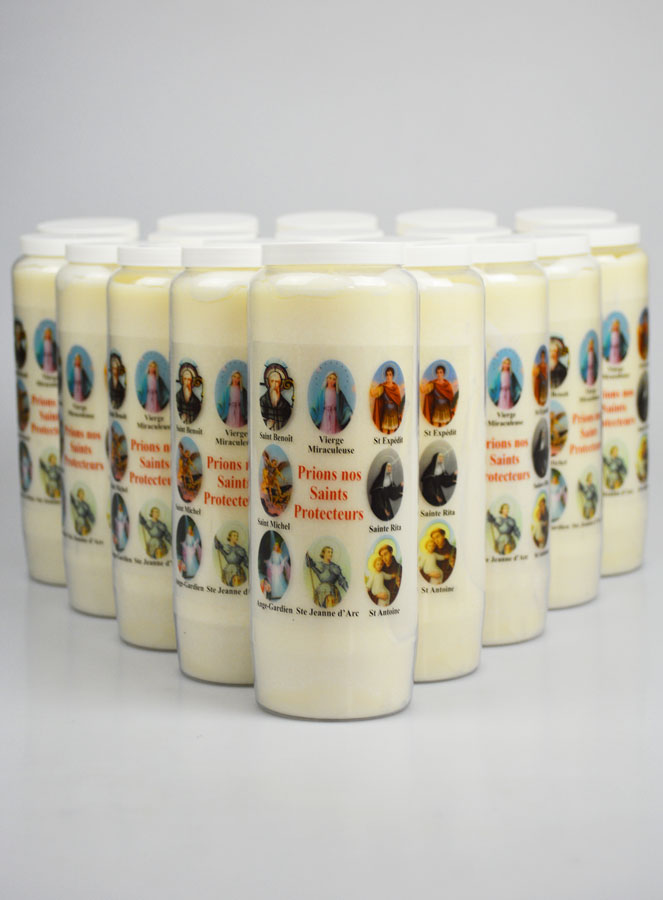 Lot de 20 Bougies de Neuvaine Prier nos Saints Protecteurs (pic 1)