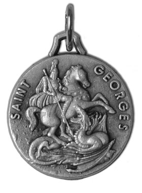 Médaille Saint Georges en Métal Argenté - 18mm (pic 1)
