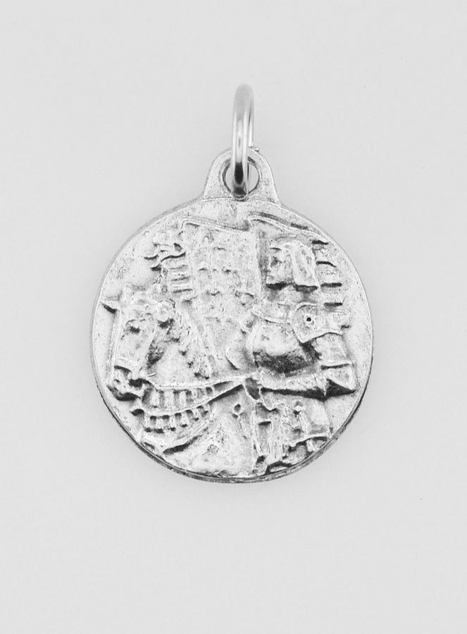 Médaille Sainte Jeanne d'Arc en Métal Argenté - 18mm (pic 1)