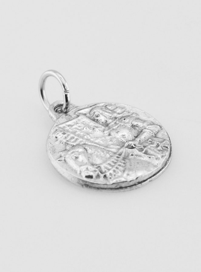 Médaille Sainte Jeanne d'Arc en Métal Argenté - 18mm (pic 3)