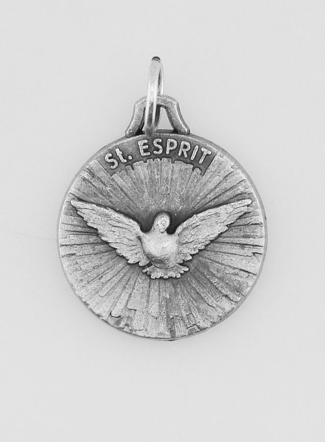 Médaille Saint Esprit en Métal Argenté - 18mm (pic 1)