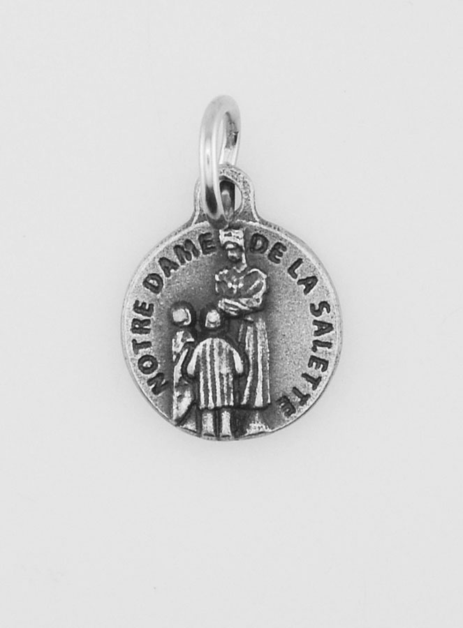 Médaille Notre Dame de la Salette en Métal Argenté - 12mm (pic 1)