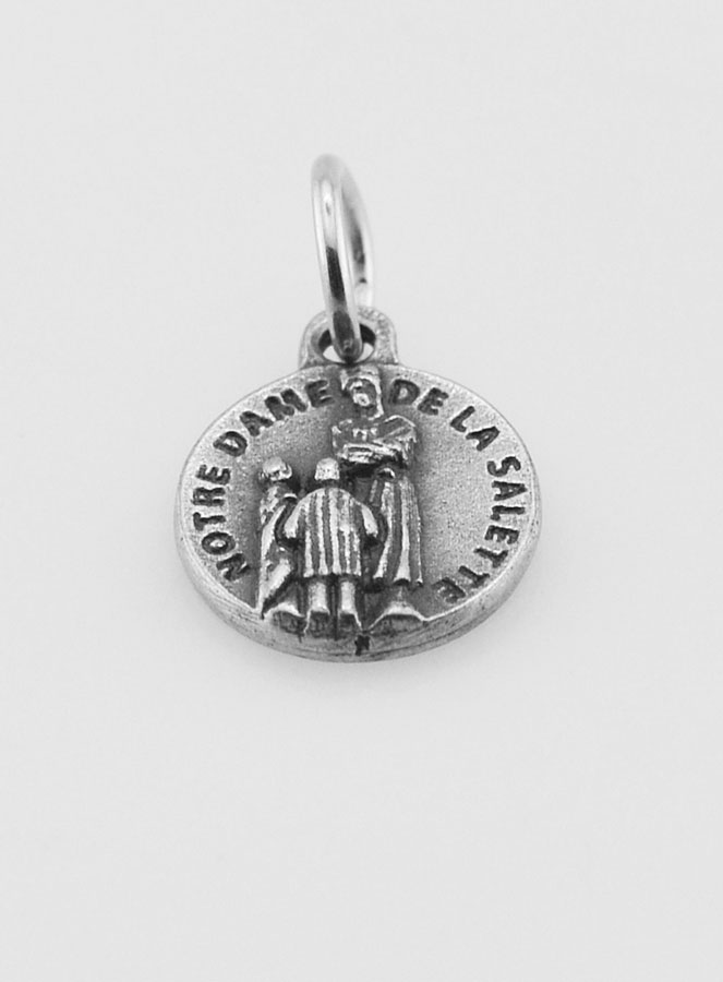 Médaille Notre Dame de la Salette en Métal Argenté - 12mm (pic 2)