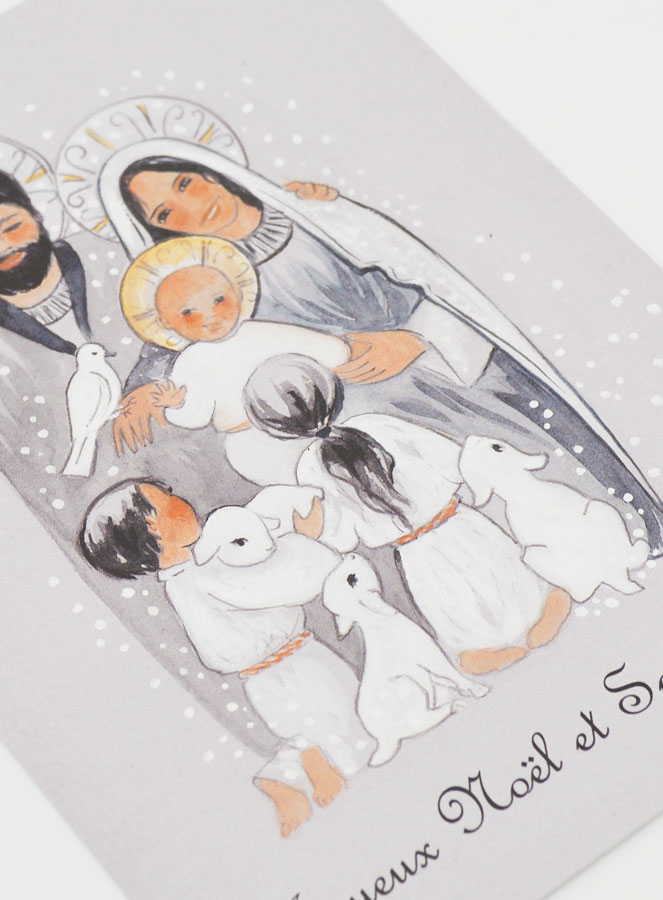 Carte de Voeux Nativité à la Crèche - 10 X 15cm (pic 2)