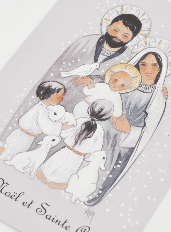 Carte de Voeux Nativité à la Crèche - 10 X 15cm (pic 3)