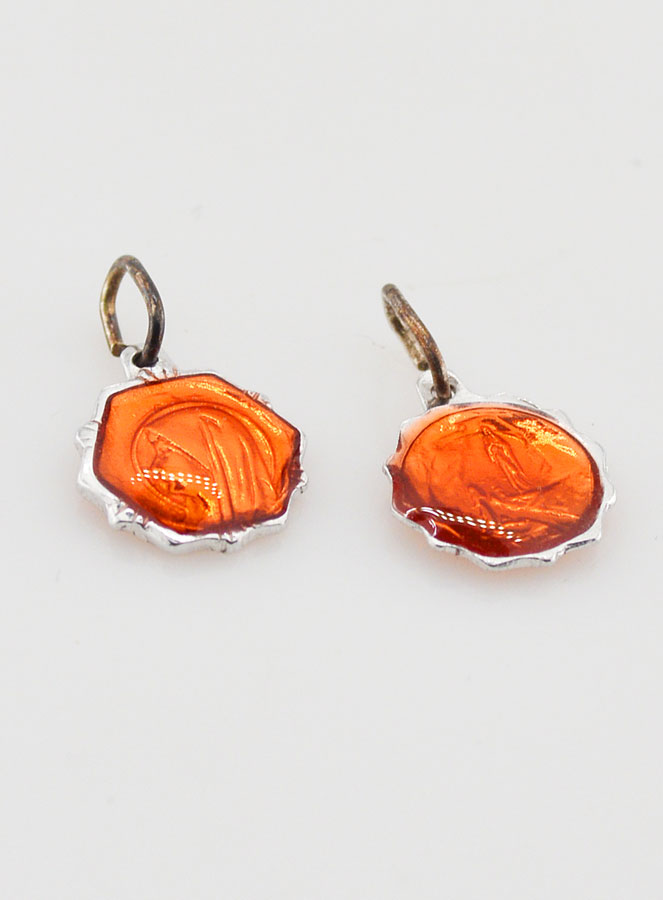 Médaille Vierge Marie 11mm - Orange (pic 2)