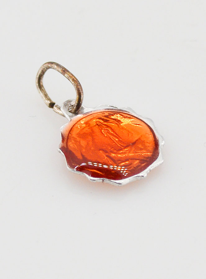 Médaille Vierge Marie 11mm - Orange (pic 4)