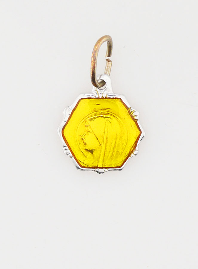 Médaille Vierge Marie 11mm - Jaune (pic 3)