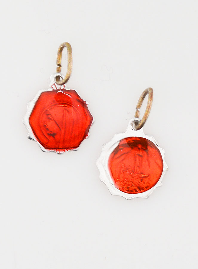 Médaille Vierge Marie 11mm - Rouge (pic 1)