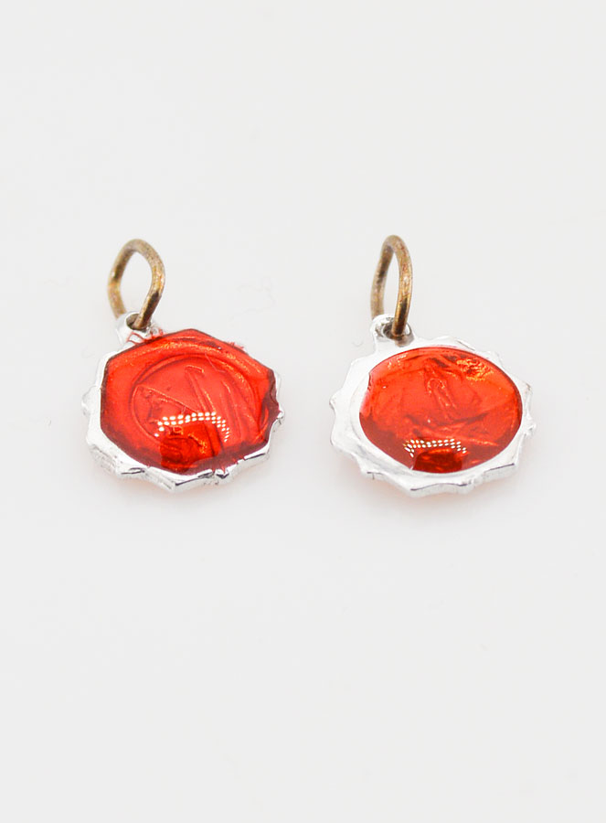 Médaille Vierge Marie 11mm - Rouge (pic 2)