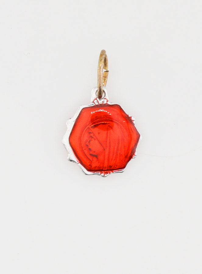 Médaille Vierge Marie 11mm - Rouge (pic 3)