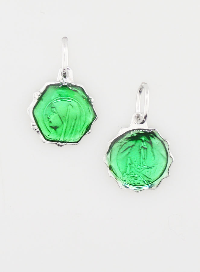 Médaille Vierge Marie 11mm - Vert (pic 1)