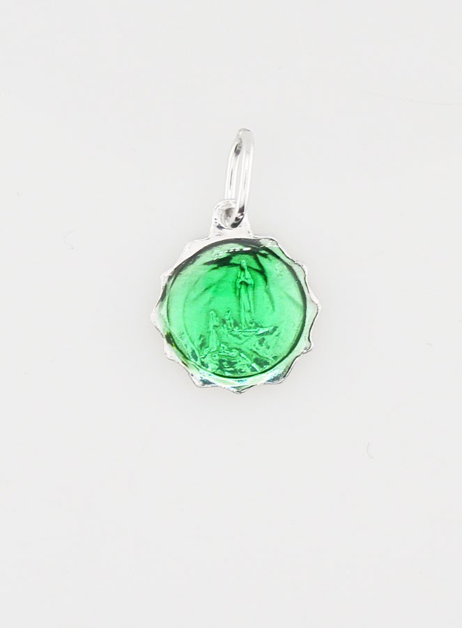 Médaille Vierge Marie 11mm - Vert (pic 4)