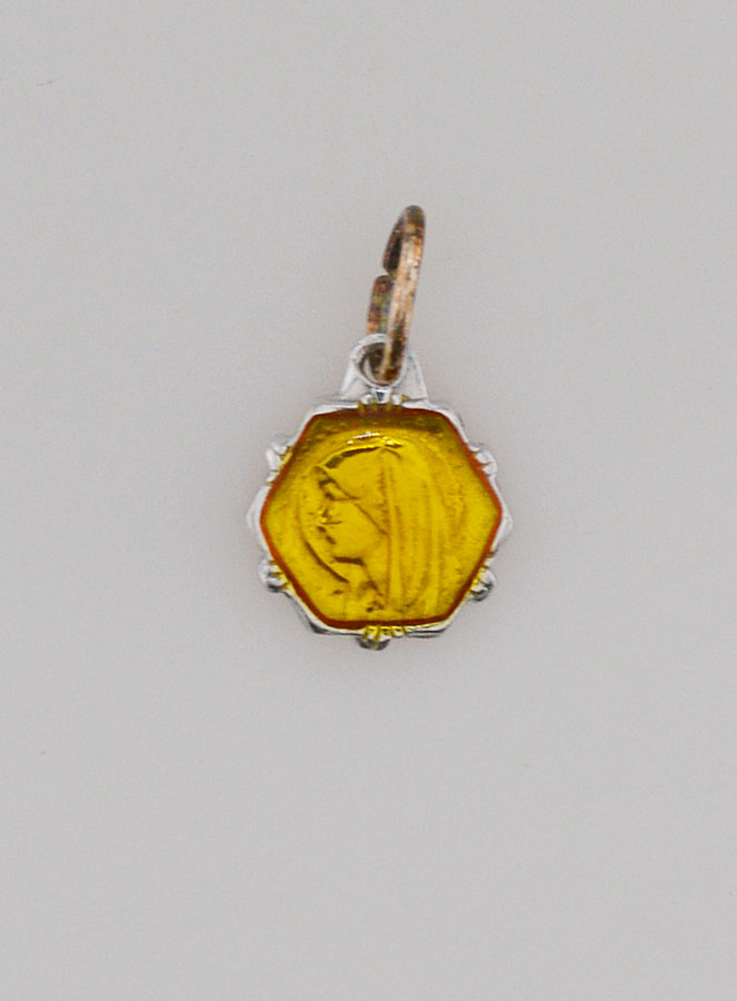 Médaille Vierge Marie 8mm - Jaune (pic 1)