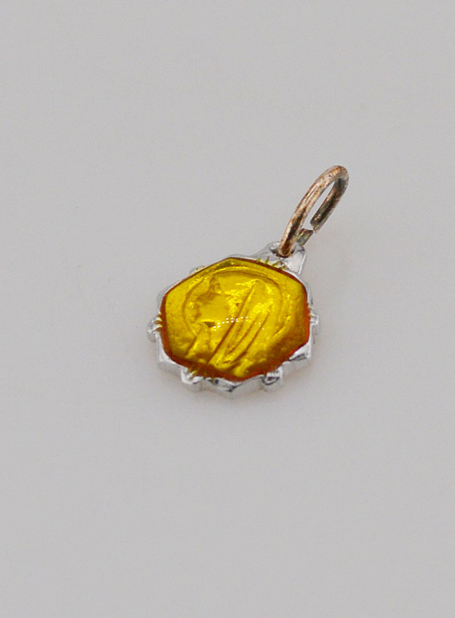 Médaille Vierge Marie 8mm - Jaune (pic 2)