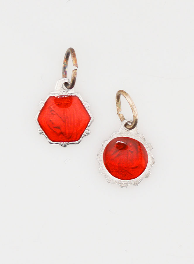 Médaille Vierge Marie 8mm - Rouge (pic 1)
