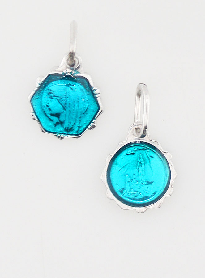 Médaille Vierge Marie 8mm - Turquoise (pic 1)