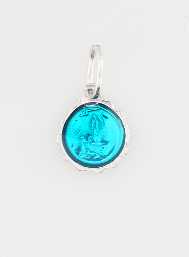 Médaille Vierge Marie 8mm - Turquoise (pic 4)