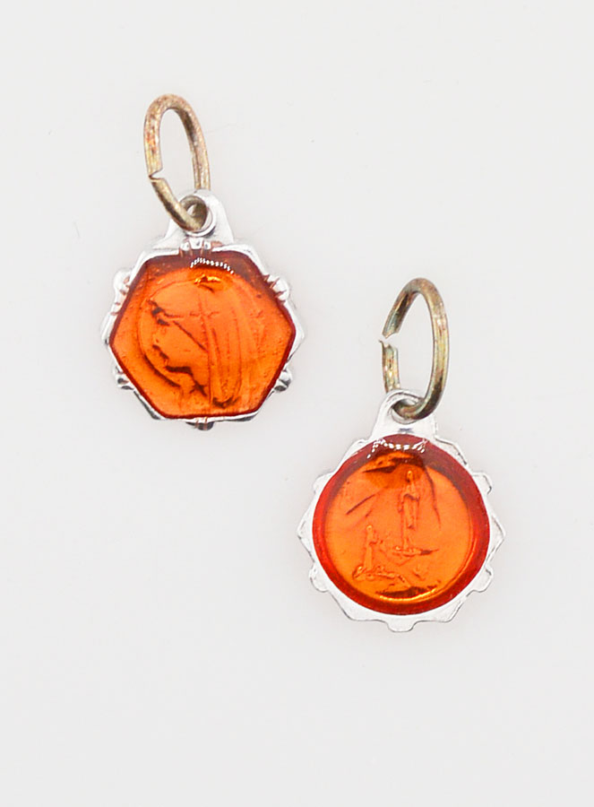 Médaille Vierge Marie 8mm - Orange (pic 1)