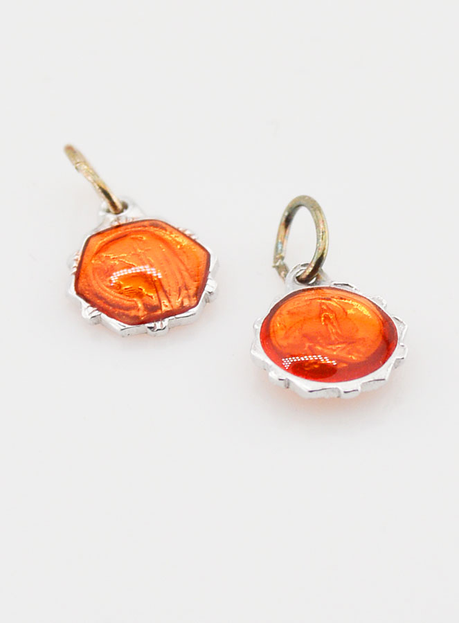 Médaille Vierge Marie 8mm - Orange (pic 2)