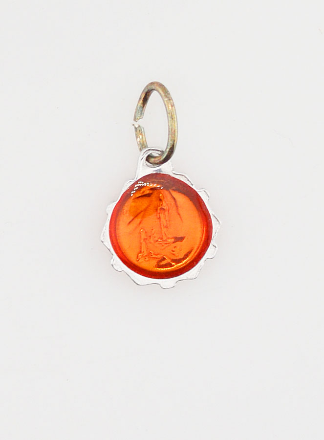 Médaille Vierge Marie 8mm - Orange (pic 3)