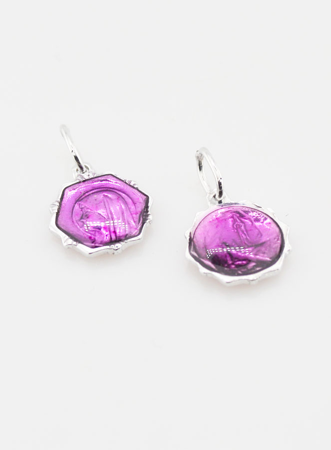 Médaille Vierge Marie 7 mm - Violette (pic 2)