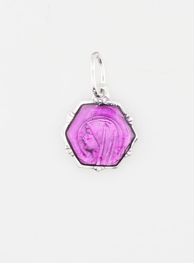 Médaille Vierge Marie 7 mm - Violette (pic 3)